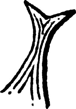 Bidentate, oymalı basit vektör illüstrasyonu