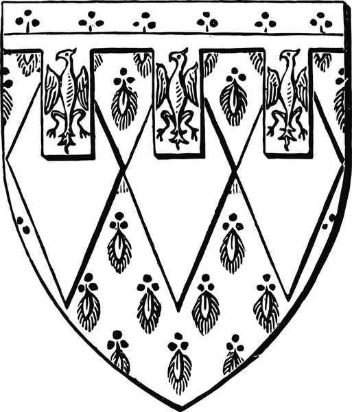 Shield Sir Edward Montague Escutcheon Field Heraldry — Stockový vektor