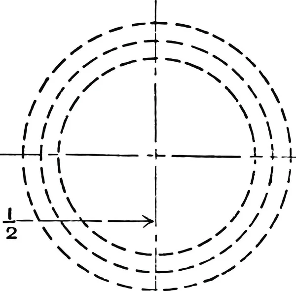 Inskriven Cirkel Med Mindre Cirklar Tangentpunkter Båda Sidor — Stock vektor