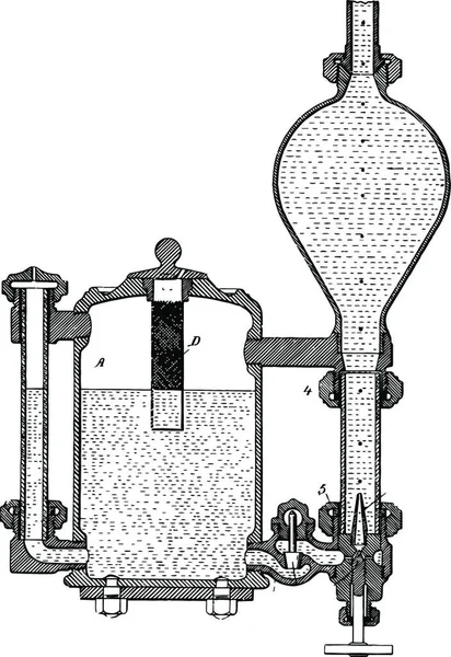 Автоматический Податчик Винтажной Иллюстрации Смазочных Материалов — стоковый вектор