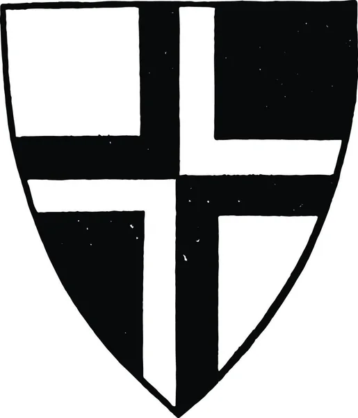 Croce Trimestrale Una Croce Tagliata Una Linea Divisoria Vintage — Vettoriale Stock