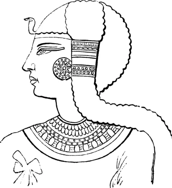 Faraon Czarny Biały Rocznik Wektor Ilustracja — Wektor stockowy