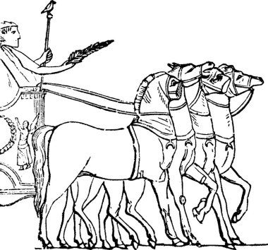 At arabası, oymalı basit vektör çizimi