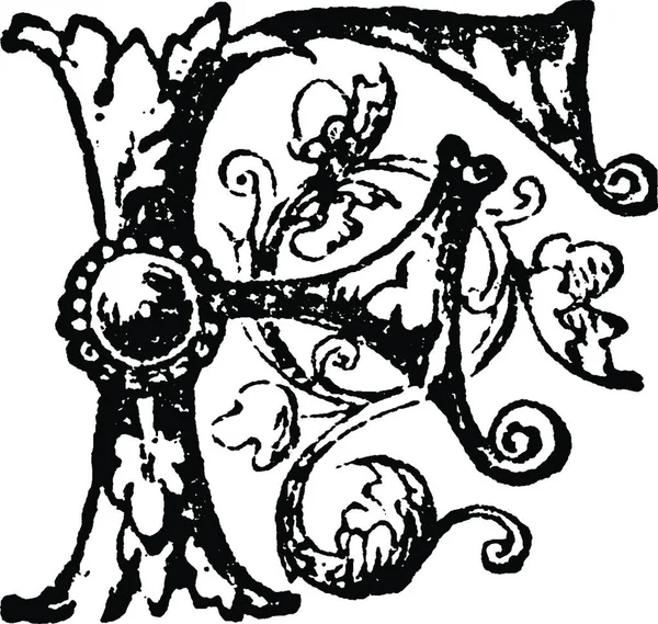 Літера Вигравірувана Проста Векторна Ілюстрація — стоковий вектор