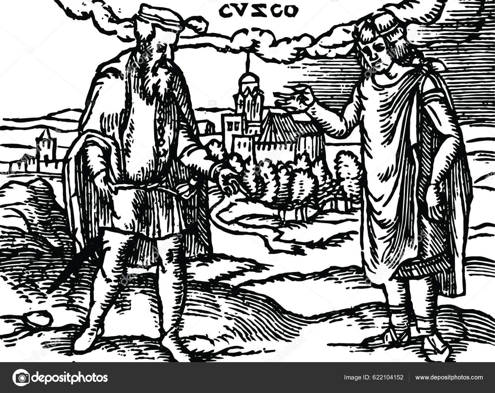 Cusco Vintage Illustration Vector Illustration Stock Vector by ©YAY ...