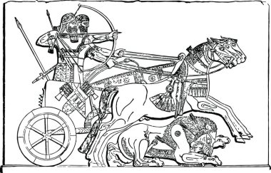 Asurlu Heykel, basit bir vektör çizimi