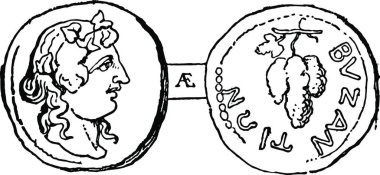 Bozuk para, oymalı basit vektör çizimi