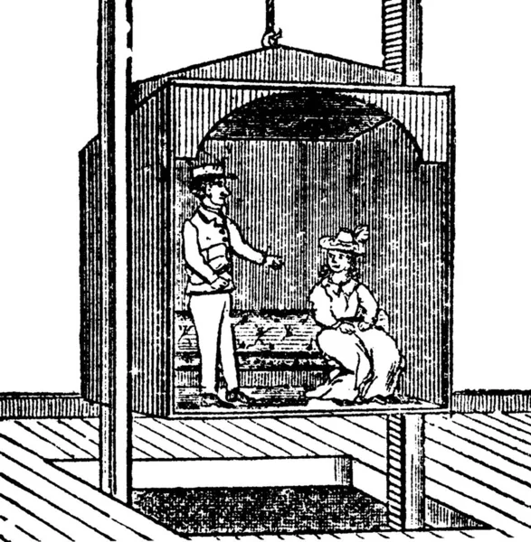 Ліфт Чорно Білий Вінтаж Векторні Ілюстрації — стоковий вектор