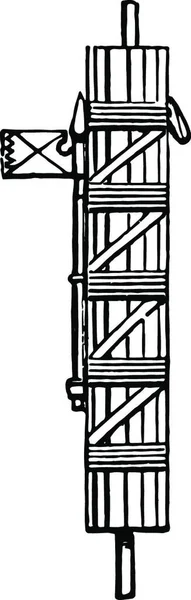 Fasces Roman Magistrate Black White Vintage Vector Illustration — Stockový vektor