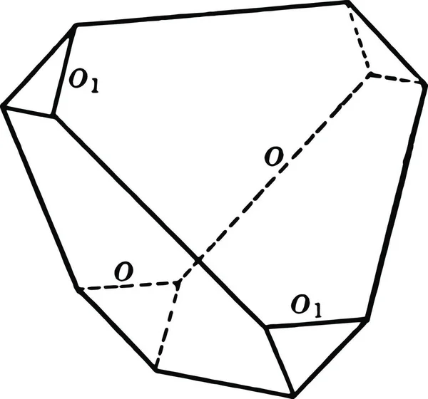 Tristetrahedron Siyah Beyaz Vintage Vektör Çizimi — Stok Vektör