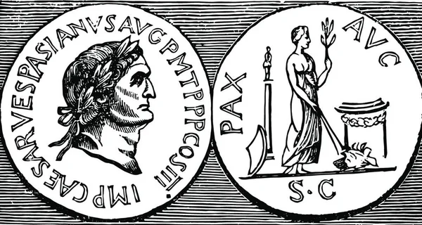 Vespasian Ασπρόμαυρη Vintage Διανυσματική Απεικόνιση — Διανυσματικό Αρχείο