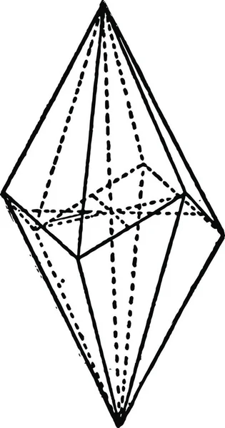 Scalenohedron Illustrazione Vettoriale Vintage Bianco Nero — Vettoriale Stock