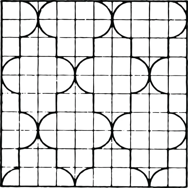 Tessellation Zwart Wit Vintage Vector Illustratie — Stockvector