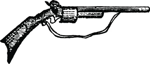 Illustrazione Vettoriale Vintage Bianco Nero Carbine — Vettoriale Stock