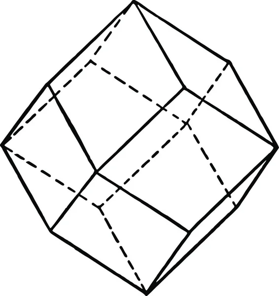 Dodecahedron Rytá Jednoduchá Vektorová Ilustrace — Stockový vektor