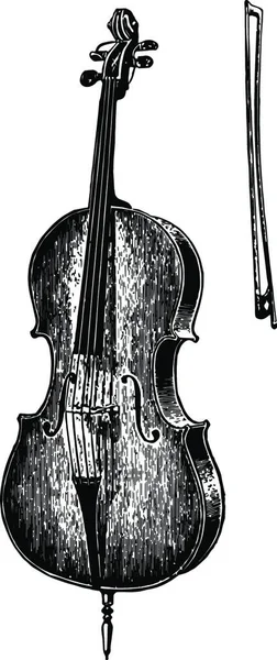 Violoncello Basit Bir Vektör Çizimi — Stok Vektör