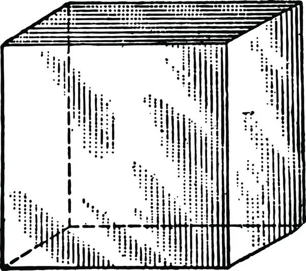 Куб Гравированная Простая Векторная Иллюстрация — стоковый вектор