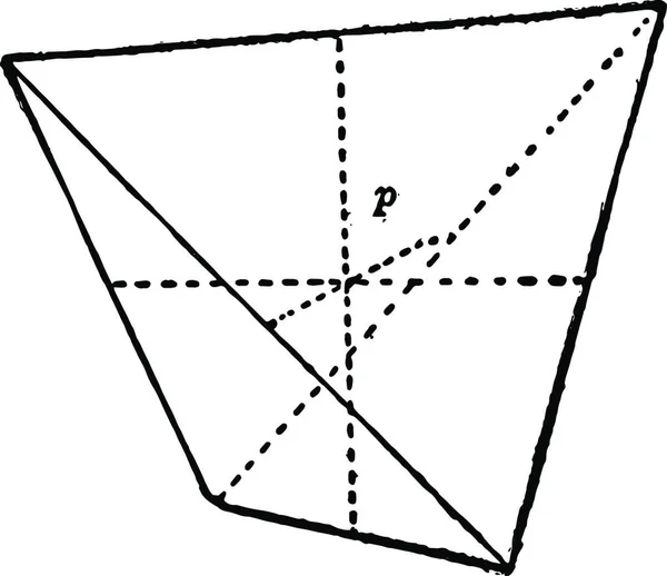 Tetrahedron Vintage Vektor Illustration — Stock vektor