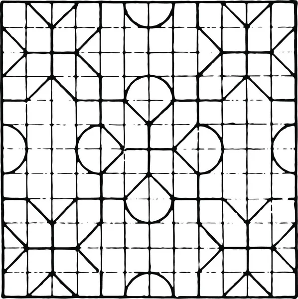 Tessellation Preto Branco Vintage Vetor Ilustração — Vetor de Stock