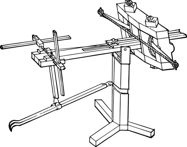 Catapulte Illustration Vectorielle Simple Gravée — Image vectorielle