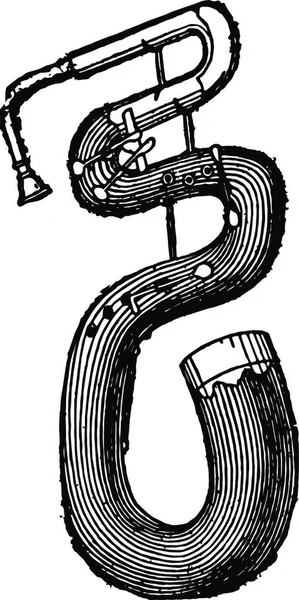 Schlange Schwarz Weiß Vektor Illustration — Stockvektor