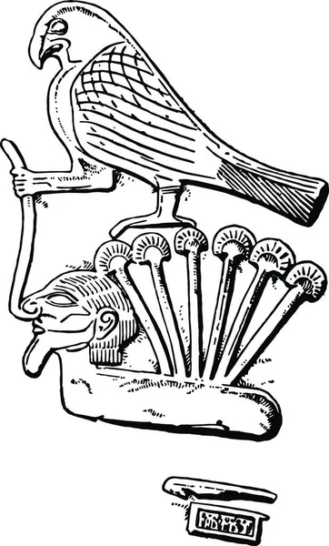 Egipski Hieroglif Grawerowany Prosty Wektor Ilustracja — Wektor stockowy