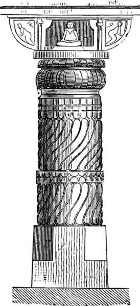 Pillar Engraved Simple Vector Illustration — Stock Vector