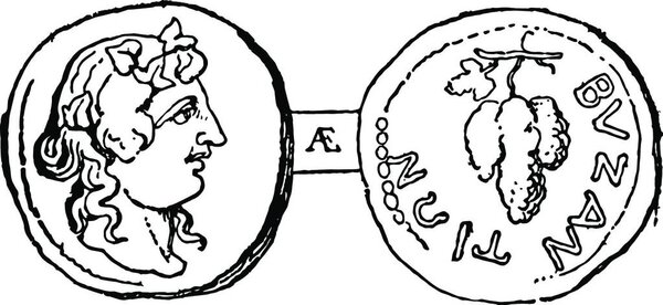 Монета, гравированная простая векторная иллюстрация