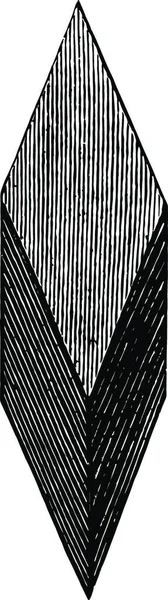 Rhomboèdre Illustration Vectorielle Simple Gravée — Image vectorielle