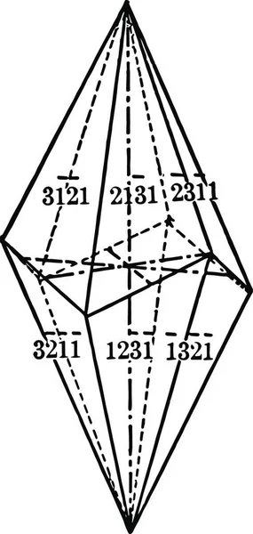 Scalenohedron Χαραγμένη Απλή Διανυσματική Απεικόνιση — Διανυσματικό Αρχείο