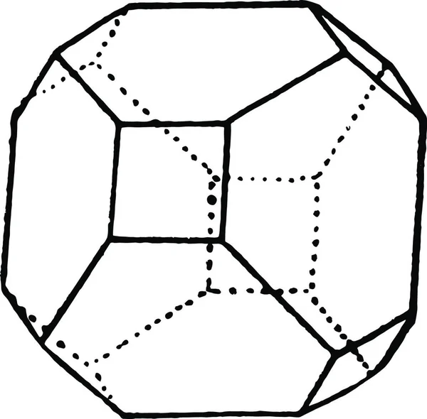 Hexahedron Octahedron Vintage Illustration — Stockvektor