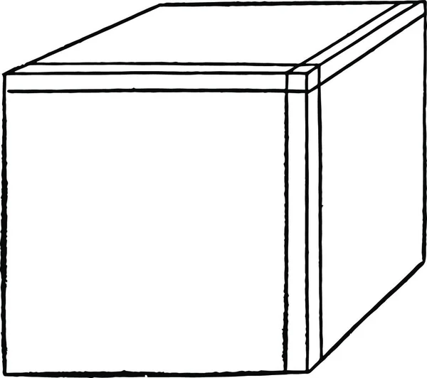 Κύβος Χαραγμένη Απλή Διανυσματική Απεικόνιση — Διανυσματικό Αρχείο