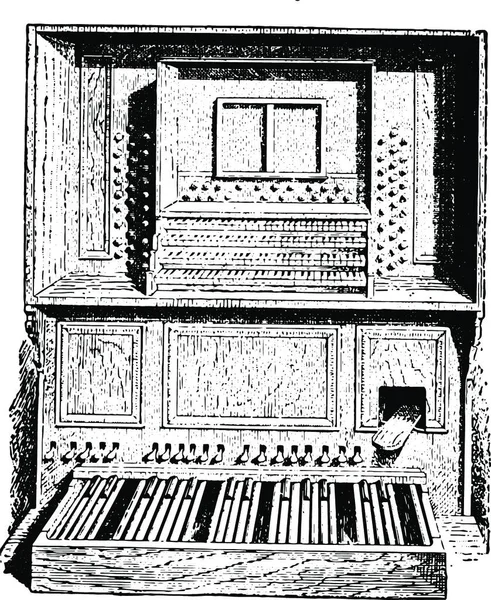 Орган Вигравірувана Проста Векторна Ілюстрація — стоковий вектор