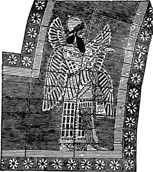 Nineveh Schilderen Gegraveerde Eenvoudige Vectorillustratie — Stockvector