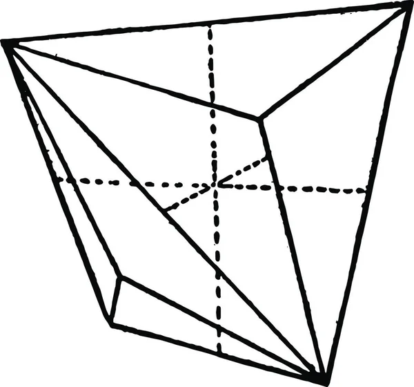 Tristetrahedron Graverad Enkel Vektor Illustration — Stock vektor