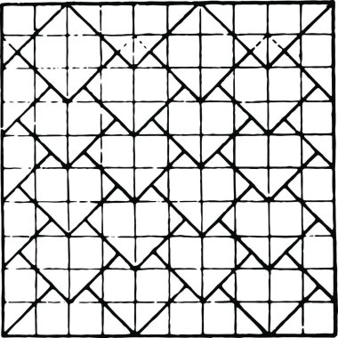 Tessellation siyah ve beyaz vintage vektör çizimi