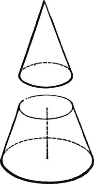 Frustum, oymalı basit vektör çizimi