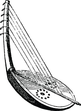 Kinnor, oymalı basit vektör çizimi