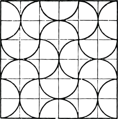 Tesselasyon, oymalı basit vektör illüstrasyonu