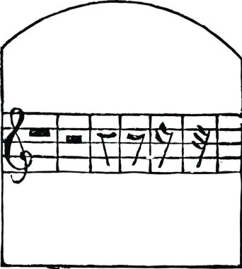 müzik notaları, oymalı basit vektör illüstrasyonu