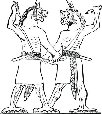 Asurlu Karikatür, basit vektör çizimi