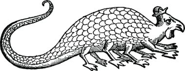 Basilisk, oymalı basit vektör çizimi