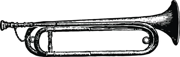 Illustration Vectorielle Vintage Trompette Noir Blanc — Image vectorielle