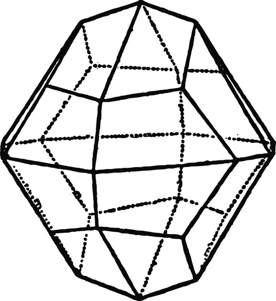 Dyakis Dodecahedron Vintage Illustration — Stok Vektör