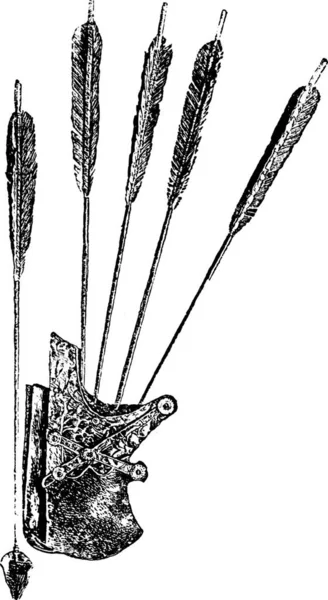 Frecce Mongole Inciso Semplice Illustrazione Vettoriale — Vettoriale Stock