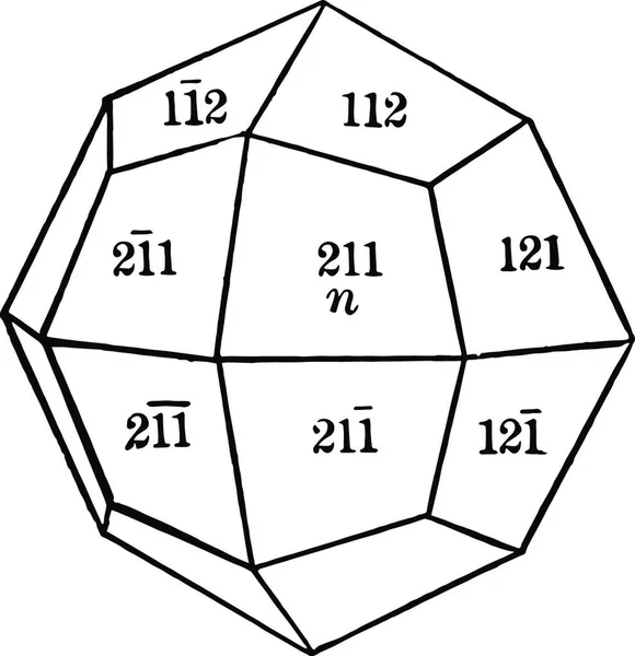 Trapezohedron Jednoduchá Rytá Vektorová Ilustrace — Stockový vektor