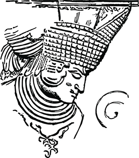 Chichén Itzá Bajorrelieve Ilustración Vectorial Simple Grabada — Archivo Imágenes Vectoriales