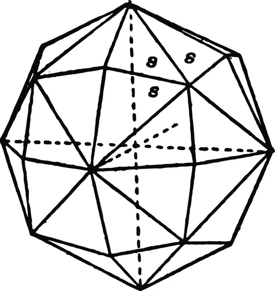 Hexoctahedron Jednoduchá Rytá Vektorová Ilustrace — Stockový vektor