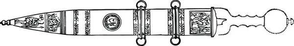 Roman Sword Engraved Simple Vector Illustration — Stock Vector