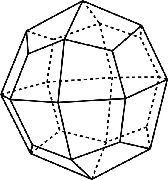 Icositetrahedron Χαραγμένη Απλή Διανυσματική Απεικόνιση — Διανυσματικό Αρχείο